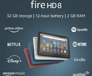 Certified Refurbished Fire HD 8 tablet, 8″ HD display, 32 GB, designed for portable entertainment, Twilight Blue