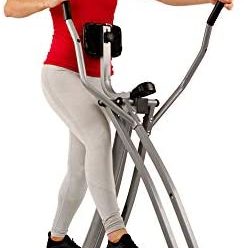 Sunny Health & Fitness SF-E902 Air Walk Trainer Elliptical Machine Glider w/LCD Monitor, 220 LB Max Weight and 30 Inch Stride