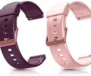 Letsfit ID205L ID205S Smart Watch Bands, Adjustable Smartwatch Replacement Straps for ID205L and ID205S Sport Watch, Replacement Accessory Bandst with 2 Pack, Pink+Purple