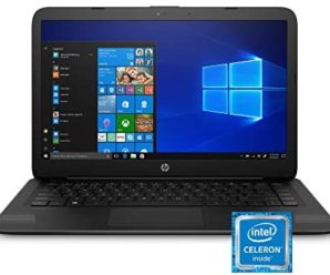 HP Stream 14-Inch Laptop, Intel Celeron N4000, 4 GB RAM, 64 GB eMMC, Windows 10 Home in S Mode (14-cb159nr, Jet Black)