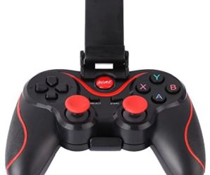 WinnerEco T3 Wireless Bluetooth Gamepad Gaming Controller with Handle Mount for Android Smartphone Smart TV (Black)