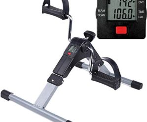 Folding Pedal Exerciser Mini Exercise Bike Portable Foot Peddler Desk Bike Arm and Leg Peddler Machine with LCD Monitor