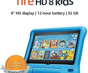 Fire HD 8 Kids tablet, 8″ HD display, ages 3-7, 32 GB, Blue Kid-Proof Case