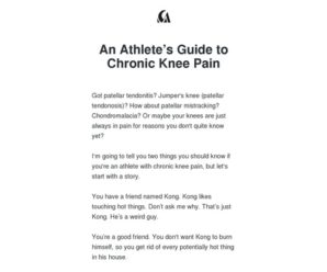 An Athlete’s Guide to Chronic Knee Pain