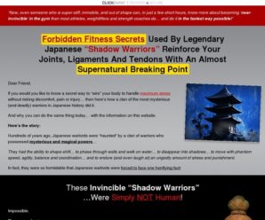 Forbidden Fitness Secrets Used By Legendary Japanese “Shadow Warriors” Reinforce Your Joints, Ligaments And Tendons With An Almost Supernatural Breaking Point