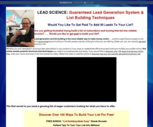 Lead Science Generation System – The only Guaranteed list building system