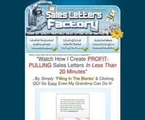 Can’t Write?! Watch This Video NOW To See Sales Letters Factory In Action!