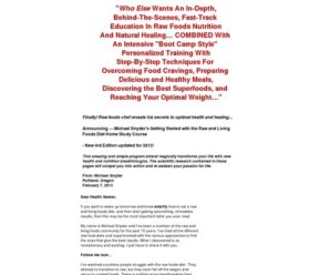 The Health Evolution Raw and Living Foods Home Study Course