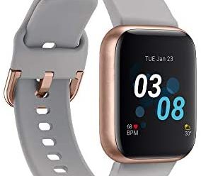 iTouch Air 3 Smartwatch Fitness Tracker, Heart Rate, Step Counter, Sleep Monitor, Message, IP68 Swimming Waterproof for Women and Men, Touch Screen, Compatible with iPhone and Android (40mm)