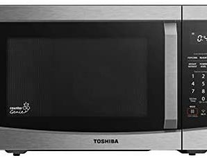 Toshiba ML-EM34P(SS) Smart Countertop Microwave Oven Compatible with Alexa, Humidity Sensor and Sound on/Off Function, 1100W, 1.3 Cu Ft, Stainless Steel