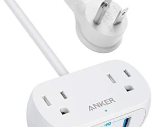 Anker Power Strip with USB PowerExtend USB 2 mini, 2 Outlets, and 2 USB Ports, Flat Plug, 5 ft Extension Cord, Safety System for Travel, Desk, and Home Office