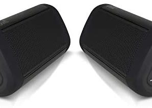 OontZ Angle 3 Ultra (4th Gen) Waterproof 5.0 Bluetooth Speaker, Two Speaker Edition, 14 Watts, Hi-Quality Sound & Bass, 100 Ft Wireless Range, Bluetooth Speakers by Cambridge SoundWorks (Black)