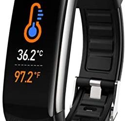 Smart Watch, Fitness Tracker with Body Temperature Thermometer Blood Oxygen Heart Rate Blood Pressure Monitor Sleep Monitor Step Counter Pedometer Calorie Counter IP67 Waterproof for Women Men Kids