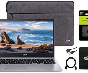 2021 Acer Chromebook 15.6″ Thin Light Laptop for Business and Student, Intel Celeron N4000(up to 2.60 GHz), 4GB RAM, 32GB eMMC, Protective Sleeve, Webcam, Zoom Meeting Chrome OS w/GM 64GB SD Card