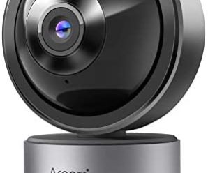 Securtiy Camera Indoor 2K WiFi IP Camera, Compatible with Alexa , Private Mode, AI Detection, Noise Detection, Two-Way Audio, Night Vision, Black Metal Case