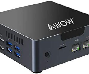 Mini PC AWOW Desktop Computer Intel Celeron N3450 Windows 10 6GB DDR4 128GB SSD/Burst Frequency 2.2/Dual LAN/ 2.4G+5G Dual Band WiFi/4K /Bluetooth/HDMI/5 USB3.0 Ports Micro PC