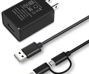 Kindle Fire Charger [UL Listed] for Amazon Kindle Fire HD 10 9th Generation 2019 Release, Fire HDX 6″ 7″ 8.9″ 9.7″, Fire 7 HD 8 10 Tablet and Phone with 5FT Micro-USB and USB C 2 in 1 Cable