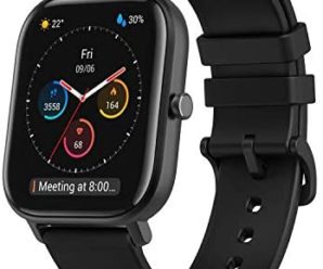 Amazfit GTS Fitness Smartwatch with Heart Rate Monitor, 14-Day Battery Life, Music Control, 1.65″ Display, Sleep and Swim Tracking, GPS, Water Resistant, Smart Notifications, Obsidian Black