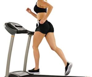 Sunny Health & Fitness Portable Treadmill with Auto Incline, LCD, Smart APP and Shock Absorber – SF-T7705