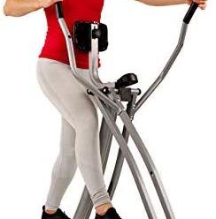 Sunny Health & Fitness SF-E902 Air Walk Trainer Elliptical Machine Glider w/LCD Monitor, 220 LB Max Weight and 30 Inch Stride (Renewed)