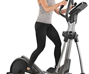 Sunny Health & Fitness Advanced Programmed Elliptical Machine Trainer with Electromagnetic Resistance