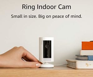 Ring Indoor Cam, Compact Plug-In HD security camera with two-way talk, Works with Alexa – White