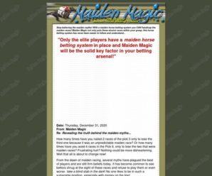 Maiden Magic- The Original Horse Betting System – Maiden Horse Betting System- Maiden Magic!