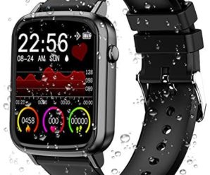 2021 CEGAR Fitness Tracker, Smart Watch with Heart Rate, Ip68 Waterproof Bluetooth Smartwatch for Android iOS Phone, Sleep Tracking Calorie Counter,Pedometer for Women Men(Black)