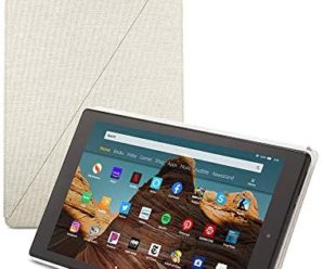 Fire HD 10 Tablet (64 GB, White, With Special Offers) + Amazon Standing Case (Sandstone White) + 15W USB-C Charger