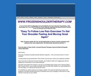 Proven treatment for frozen shoulders, shoulder pain & stiffness – FROZENSHOULDERTHERAPY.COM