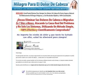 Milagro Para El Dolor De Cabeza Por Migraña – 90% De Comisión!