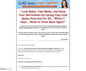 Cold Sore Free Forever – How to Cure Cold Sore Easily, Naturally and Forever!