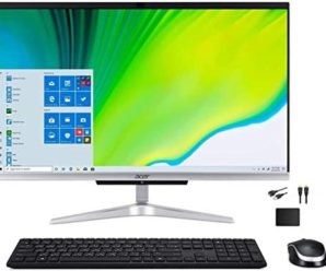 Newest ACER Aspire 23.8″ FHD Premium All-in-One Computer Bundle Woov Accessory | Intel Quad Core i3-1005G1 | 8GB RAM | 512GB SSD | WiFi | HDMI | Wireless Keyboard and Mouse | Windows 10