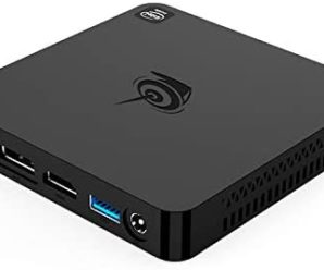 Windows 10 Pro Mini PC, T4 Upgraded 4GB/64GB eMMC Intel Quad-Core Atom x5-Z8500 Mini Desktop Computer, Dual Band WiFi, HDMI&DP Ports,1000M LAN, Mini PC Support Auto Power On