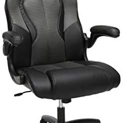 OFM ESS Collection High-Back Racing Style Bonded Leather Gaming Chair, in Gray (ESS-3086-GRY)