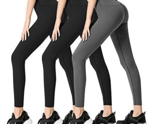 3 Pack Womens Leggings-No See-Through High Waisted Tummy Control Yoga Pants Workout Running Legging-Reg&Plus Size