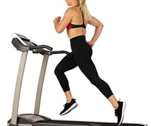 Sunny Health & Fitness Folding Treadmill with Device Holder, Shock Absorption and Incline