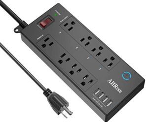 Smart Plug, Power Strip, AHRISE WiFi Surge Protector（1680 Joules with 4 Smart Outlets and 4 Always on outlets and 4 USB Ports(Smart 4.8A 24W Total), 6ft Extension Cord, 1875W/15A, Black