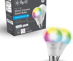 C by GE Full Color Direct Connect Smart LED Bulbs (2 A19 Color Changing Light Bulbs), 60W Replacement, Bluetooth/Wi-Fi Enabled, Alexa + Google Home Compatible Without Hub, 2-Pack (Packaging May Vary)