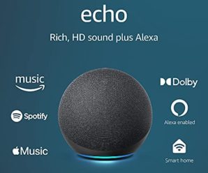 Echo (4th Gen) | With premium sound, smart home hub, and Alexa | Charcoal