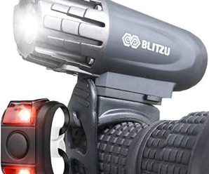 BLITZU Bike Lights Front and Back, Bicycle Accessories for Night Riding, Cycling. Reflectors Powerful Rechargeable Headlight and Tail Rear LED Safety Light Set for Kids Adults Mountain Bikes