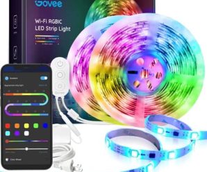 Govee 32.8FT LED Strip Lights RGBIC, WiFi Wireless Smart LED Light Strip 5050 LED Lights Sync to Music, Work with Alexa, Google Assistant, Android iOS (Not Support 5G WiFi), Waterproof 2×16.4ft