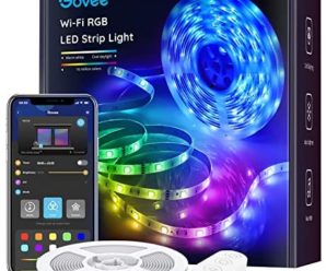 Govee Smart LED Strip Lights, 16.4ft WiFi LED Lights Work with Alexa and Google Assistant, Bright 5050 LEDs, 16 Million Colors with App Control and Music Sync for Home, Kitchen, TV, Party