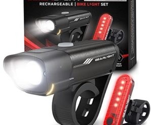 GearLight Rechargeable Bike Light Set S400 – Reflectors Powerful Front and Back Lights, Bicycle Accessories for Night Riding, Cycling – Headlight Tail Rear for Kids, Road, Mountain Bikes