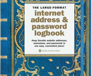 Celestial Large-Format Internet Address & Password Logbook (removable cover band for security)