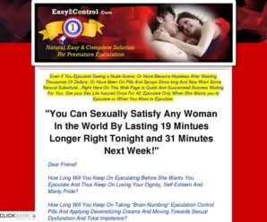 Easy2Control.Com/ Last Longer In Bed/Premature Ejaculation Help/ easy2control.com/dr. paulo amino’s 25 methods