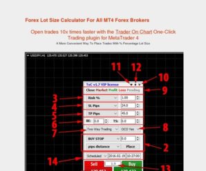 Trader On Chart – Position Size Calculator and MT4 Trade Panel