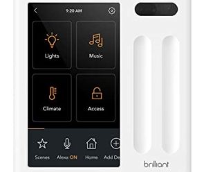 Brilliant Smart Home Control (2-Switch Panel) — Alexa Built-In & Compatible with Ring, Sonos, Hue, Google Nest, Wemo, SmartThings, Apple HomeKit — In-Wall Touchscreen Control for Lights, Music, & More