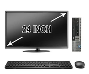 Dell OptiPlex 7010 Ultra Small Space Saving PC Desktop Computer, Intel i5, 8GB RAM 500GB HDD, Windows 10 Pro, 24″ LCD Monitor, New 16GB Flash Drive, Wireless Keyboard & Mouse, DVD, WiFi (Renewed)