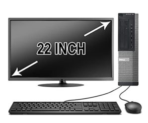 DELL OptiPlex 790 Desktop Computer Package – Quad Core i5 3.1-GHz, 4GB RAM, 250GB HDD, DVD, 22 Inch LCD, Keyboard, Mouse, WiFi, Bluetooth, Windows 10 (Renewed)